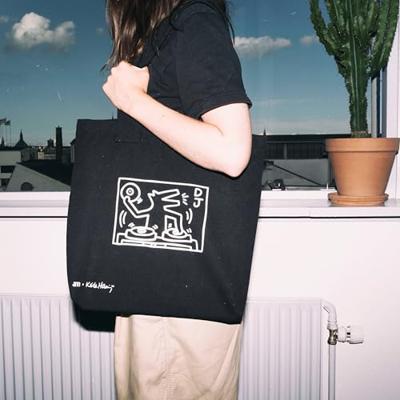 AM Clean Sound Keith Haring Record Tote Bag AM Clean Sound Keith Haring Record Tote Bag