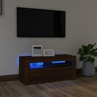Tv-meubel met LED-verlichting 90x35x40 cm bruin eikenkleur - thumbnail