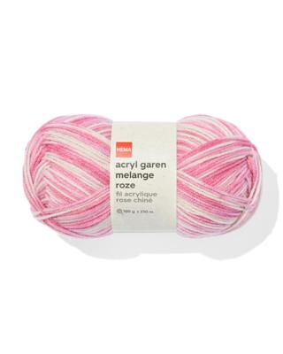 HEMA Acryl garen roze melange 100gram 250meter