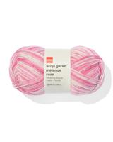 HEMA Acryl garen roze melange 100gram 250meter - thumbnail