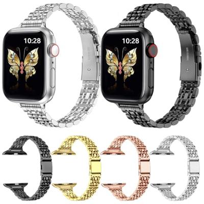 Stalen slim fit band - Sterrenlicht / Starlight - Geschikt voor Apple watch 38mm / 40mm / 41mm / 42mm