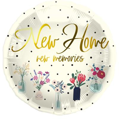 Folieballon &apos;New Home&apos; Bloemen (45cm)