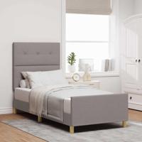 Bedframe met hoofdeinde Taupe 90 x 190 cm Stof - thumbnail