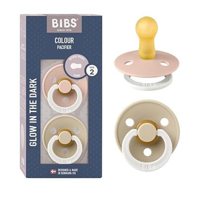 Bibs 2 Fopspeen Duo Glow In Dark Vanilla/blush - thumbnail
