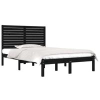 Bedframe massief hout zwart 135x190 cm - thumbnail