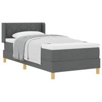 Boxspringbed met Matras, Donkergrijs, 100 x 200 cm, Stof - thumbnail