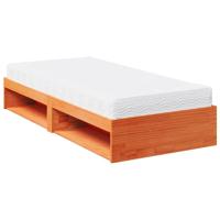 Slaapbank me matras 90x190 cm massief grenenhout wasbruin - thumbnail