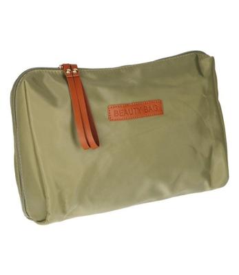 Traveller Toilettas beauty bag groen/ bruin 30cm x 20cm Traveller Toilettas beauty bag groen/ bruin 30cm x 20cm