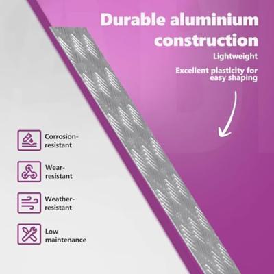 VidaXL Trap tread rechthoekig 4 pcs zilver 60 x 20 cm aluminium