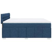 Boxspring met matras stof blauw 200x200 cm - thumbnail