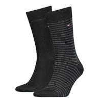 Tommy Hilfiger Men Small Stripe Sock Black 2-Pack-43/46 - thumbnail