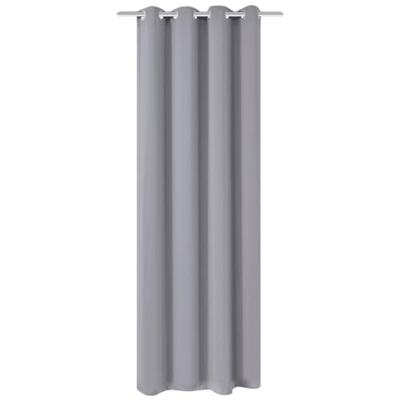 VidaXL Gordijn met metalen ringen verduisterend 270x245 grijs VidaXL Gordijn met metalen ringen verduisterend 270x245 grijs
