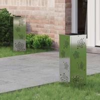 VidaXL Solar led pad licht 2 pcs zilver gegalvaniseerd staal - thumbnail