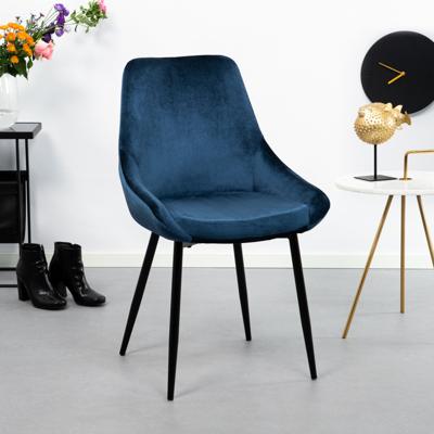 Tenzo eetkamerstoel Lex (2 stuks) - velvet - donkerblauw