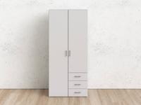 Kast SPANO 2 deuren 3 lades wit - thumbnail