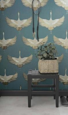 Marburg Kumano; The New Design Book Behang met kraanvogels - 34531