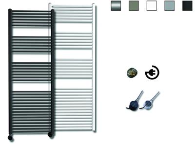 Elektrische Design Radiator Sanicare Plug & Play 172x60 cm Inox Look 1127 Watt Met Zwarte Thermostaat Links Elektrische Design Radiator Sanicare Plug & Play 172x60 cm Inox Look 1127 Watt Met Zwarte Thermostaat Links