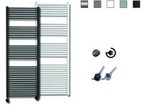 Elektrische Design Radiator Sanicare Plug & Play 172x60 cm Inox Look 1127 Watt Met Zwarte Thermostaat Links Sanicare - thumbnail