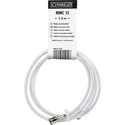 Schwaiger Antenne Aansluitkabel [1x F-quickstekker - 1x Mini-DAT-stekker] 1.50 m 90 dB Wit