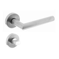 Intersteel deurkruk met wc-rozet geveerd - Hoek 90° - RVS geborsteld - thumbnail