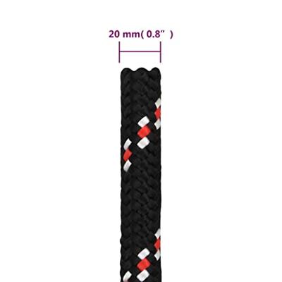 VidaXL Boot touw 20 mm 25 m polypropyleen zwart VidaXL Boot touw 20 mm 25 m polypropyleen zwart