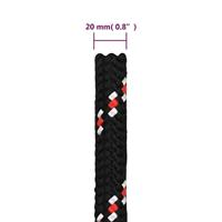 VidaXL Boot touw 20 mm 25 m polypropyleen zwart - thumbnail