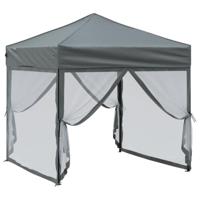 VidaXL Partytent inklapbaar met zijwanden 2x2 m antracietkleurig - thumbnail