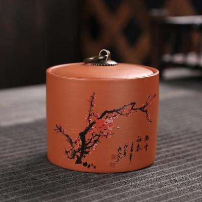 Keramische Redware thee pot opslag verzegeld thee tank (Plum) Keramische Redware thee pot opslag verzegeld thee tank (Plum)