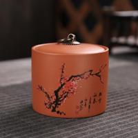 Keramische Redware thee pot opslag verzegeld thee tank (Plum) - thumbnail