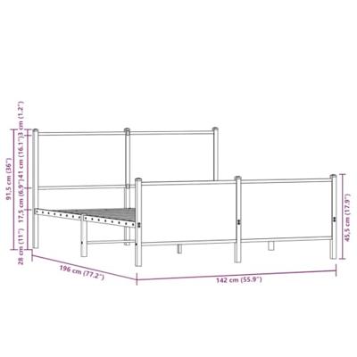 Bedframe zonder matras metaal sonoma eikenkleurig 137x190 cm Bedframe zonder matras metaal sonoma eikenkleurig 137x190 cm