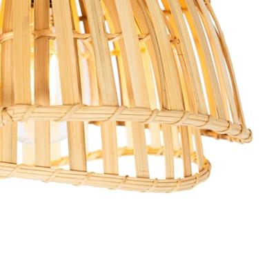 QAZQA Oosterse plafondlamp zwart met naturel bamboe 30 cm - Pua