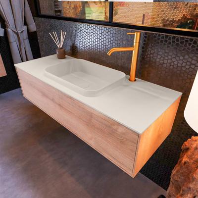 Badkamermeubelset Mondiaz Erin 120 cm met 1 Lade met RIDGE Wastafel Midden Linen met 1 kraangat Greeploos Mat Washed Oak Badkamermeubelset Mondiaz Erin 120 cm met 1 Lade met RIDGE Wastafel Midden Linen met 1 kraangat Greeploos Mat Washed Oak