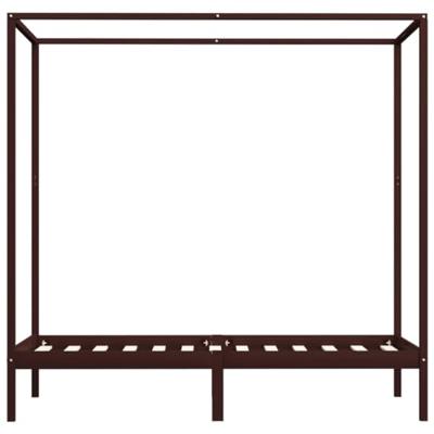 VidaXL Hemelbedframe massief grenenhout donkerbruin 100x200 cm