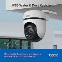 Tapo 2K bewakingscamera buiten, 360° PTZ WiFi-camera, IP65 weerbestendige CCTV voor thuisbeveiliging, bewegingstracking, full-colour nachtzicht, cloud en lokale opslag, werkt met Alexa & Google Home - thumbnail