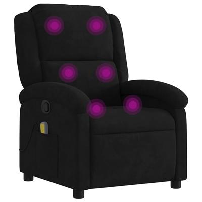 Massagestoel verstelbaar fluweel zwart - thumbnail