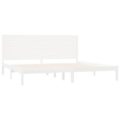 Bedframe extra lang zonder matras massief hout wit 200x210 cm