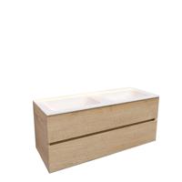 Badkamermeubel Solid Surface AQS Oslo 120x46 cm Dubbel Wood Washed Oak 4 Laden Boss & Wessing - thumbnail