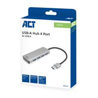 ACT AC6121 USB-A Hub 3.0 | 4x USB-A | Zilver | Aluminium - thumbnail