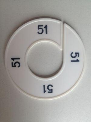 Maatring 9cm wit/zwart 51