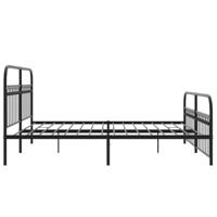 Bedframe met hoofd- en voeteneinde metaal zwart 183x213 cm - thumbnail