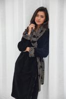 Pastunette dames Badjas - Zwart - Morning Gown - thumbnail