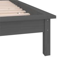 Bedframe LED massief hout grijs 90x200 cm - thumbnail