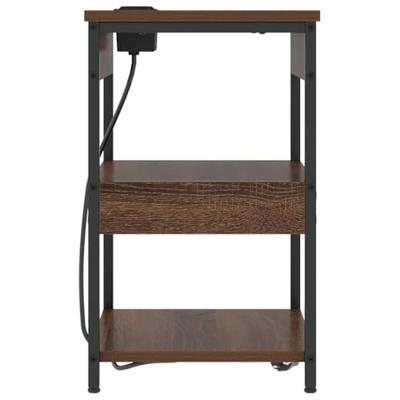 Nachtkastje 2 pcs bruin eikenkleur Bewerkt hout