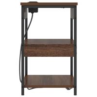 Nachtkastje 2 pcs bruin eikenkleur Bewerkt hout - thumbnail