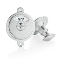 De Oude Deurklink WC Slot mat geborsteld nikkel vrij-bezet plaat draaiknop rond rozet - thumbnail