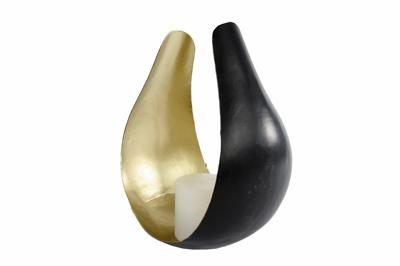 Windlicht "Mira" L zwart/goud metaal 14x20,5x24,5cm Windlicht "Mira" L zwart/goud metaal 14x20,5x24,5cm