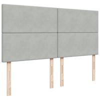 Boxspring met matras fluweel lichtgrijs 200x200 cm - thumbnail