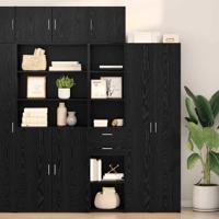 Highboard met lade Zwart Eiken 40 x 42,5 x 185 cm Bewerkt hout - thumbnail