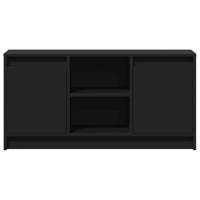 Tv-meubel met LED 100x34x50 cm bewerkt hout zwart - thumbnail