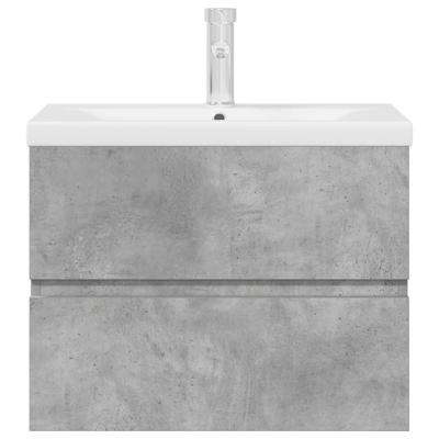2-delige Badkamermeubelset bewerkt hout betongrijs